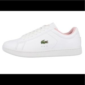 NEW—Lacoste Kid's Carnaby Sneakers, White/Light Pink, 8 US Unisex Toddler